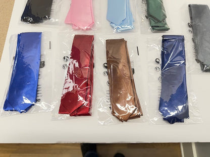 Set of 9- Solid Pure Color Ties Set Business Formal Necktie Tie for boys