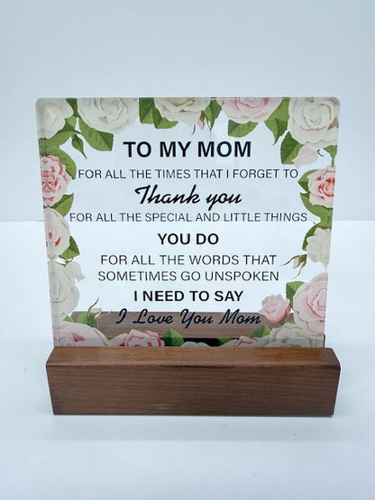 Clear Acrylic Desk Decorative Sign Decor, Multiple Designs