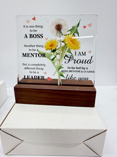 Clear Acrylic Desk Decorative Sign Decor, Multiple Designs
