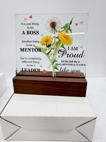 Clear Acrylic Desk Decorative Sign Decor, Multiple Designs