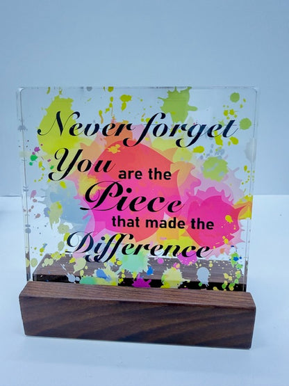 Clear Acrylic Desk Decorative Sign Decor, Multiple Designs