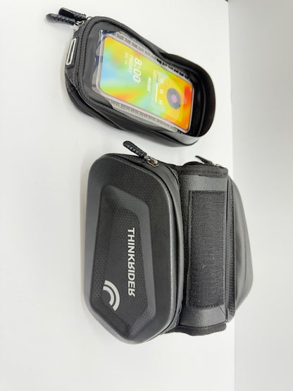 THINKRIDER Water Resistant Hard Shell Frame Phone.Riding Bag for Arm/Bike -Black
