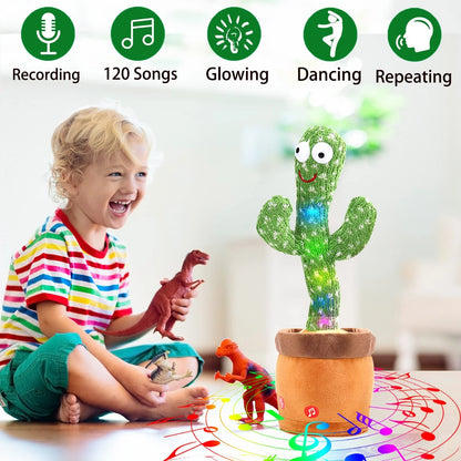 Dancing Cactus Toy Sings 120 songs, repeats. W/LED lights with Vacation Outfits