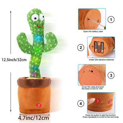 Dancing Cactus Toy Sings 120 songs, repeats. W/LED lights with Vacation Outfits